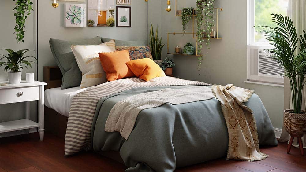 Slaapkamer met planten