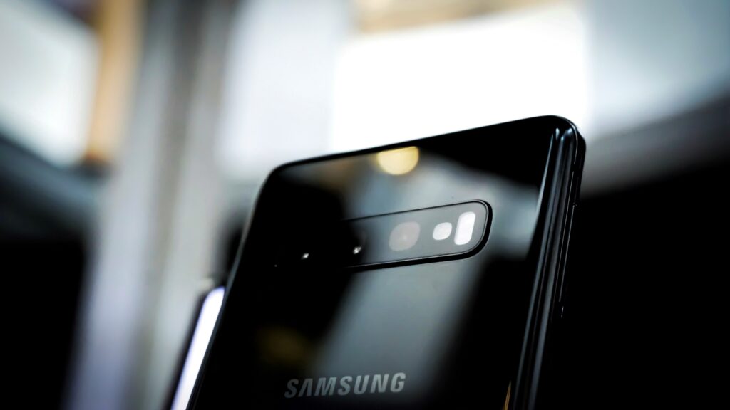 Close-up van zwarte Samsung